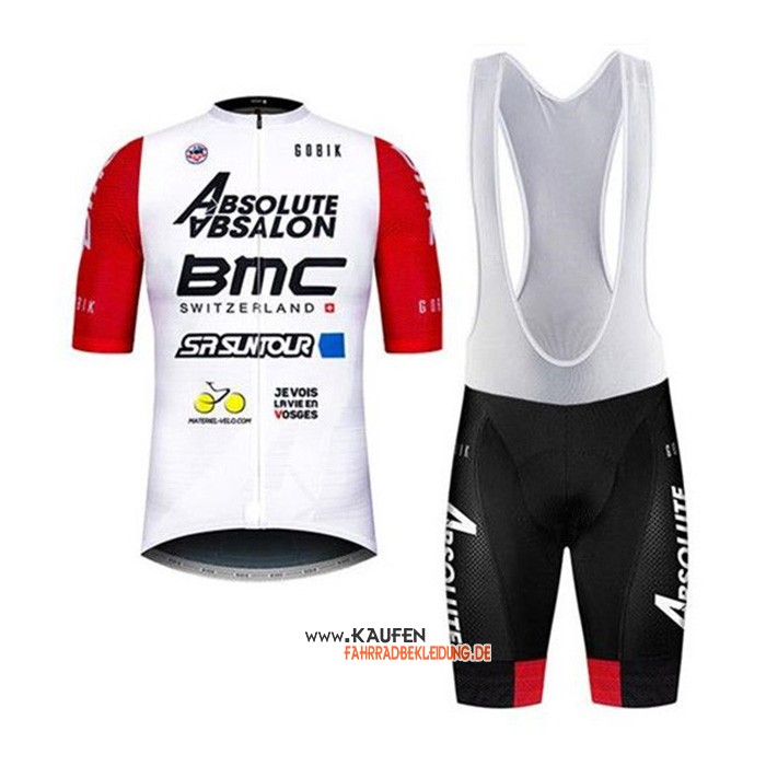 BMC Absolute Absalon Kurzarmtrikot 2020 und Kurze Tragerhose Wei Rot